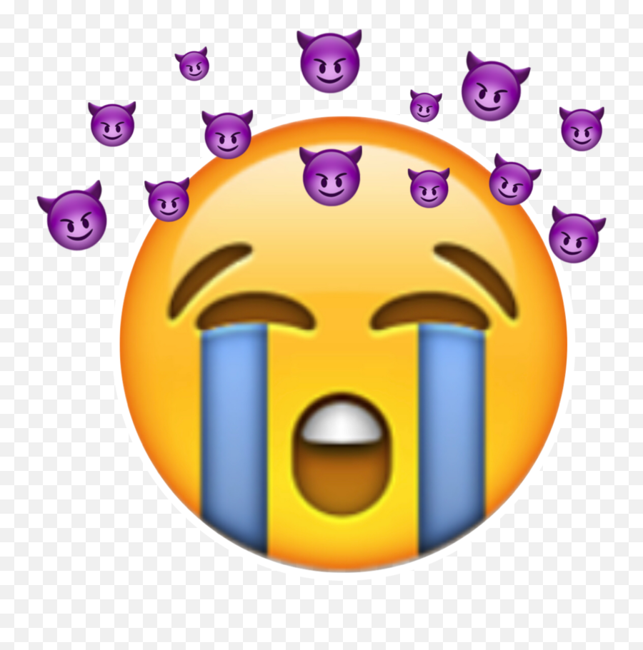 Idk Emoji Cute Devil Crying Thx Emojimadness Thx No Con - Emoji Iphone Triste,Shruging Emoji