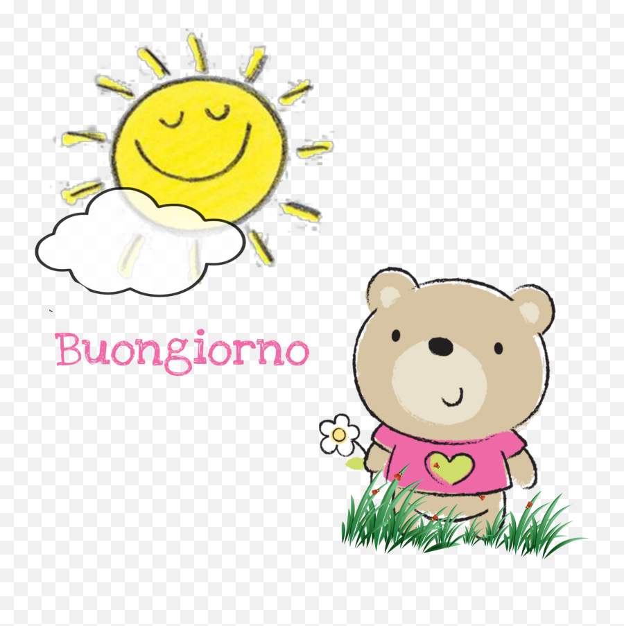 Teddy Bear Sun Buongiorno - Cartoon Emoji,Teddy Bear Emoticon