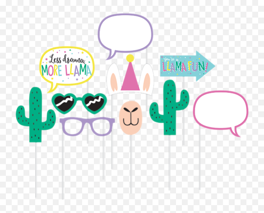 Llama Party Photo Booth Props Balloon Agencies - Cactus Photo Booth Props Emoji,Party Emoticons
