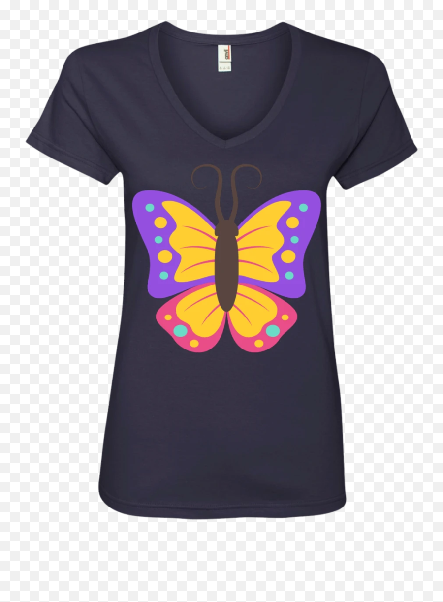 Beautiful Butterfly Emoji Ladies V,Beautiful Emoji
