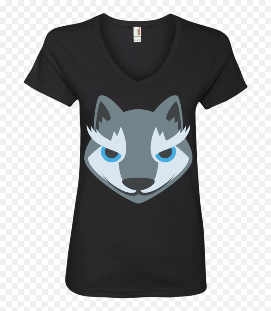 Wolf Face Emoji Ladies V - Hogwarts Wasn T Hiring Shirt,Grey Cat Emoji