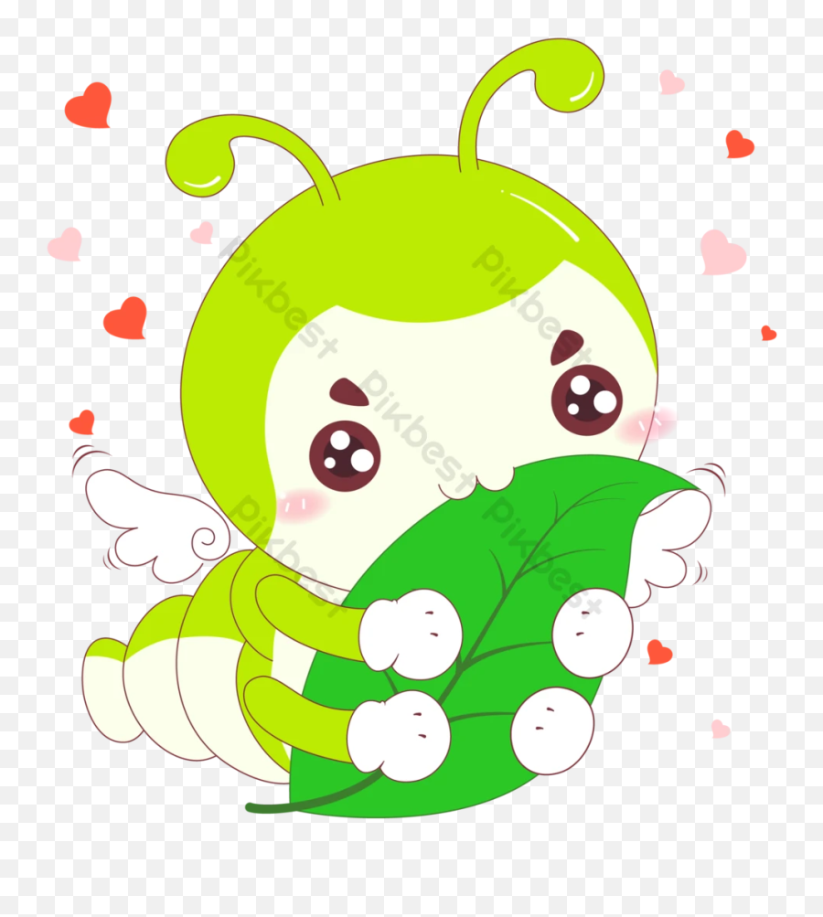 Cute Cartoon Child Silkworm Baby Illustration Vector Png - Fictional Character Emoji,Baby Emojies