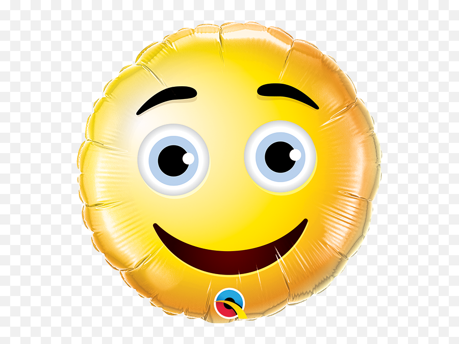 Qualatex Foil 22cm Smiley Face Emoji - Nr,Half Smile Emoticon