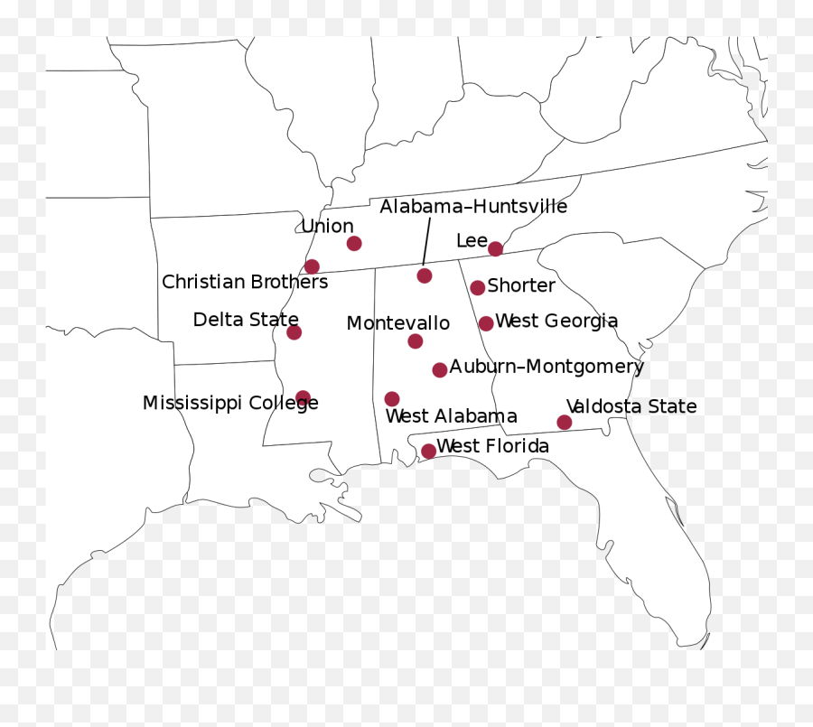 Gulf South Conference Cities - Map Emoji,Alabama Emoji Free
