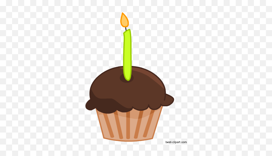 Big Cupcake Clipart With Candle Pack - Clip Art Emoji,Emoji Birthday Cupcakes
