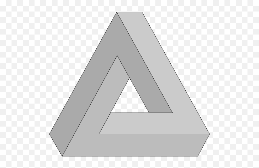 Grayscale Impossible Triangle - Impossible Triangle Vector Emoji,Line Emoji Keyboard