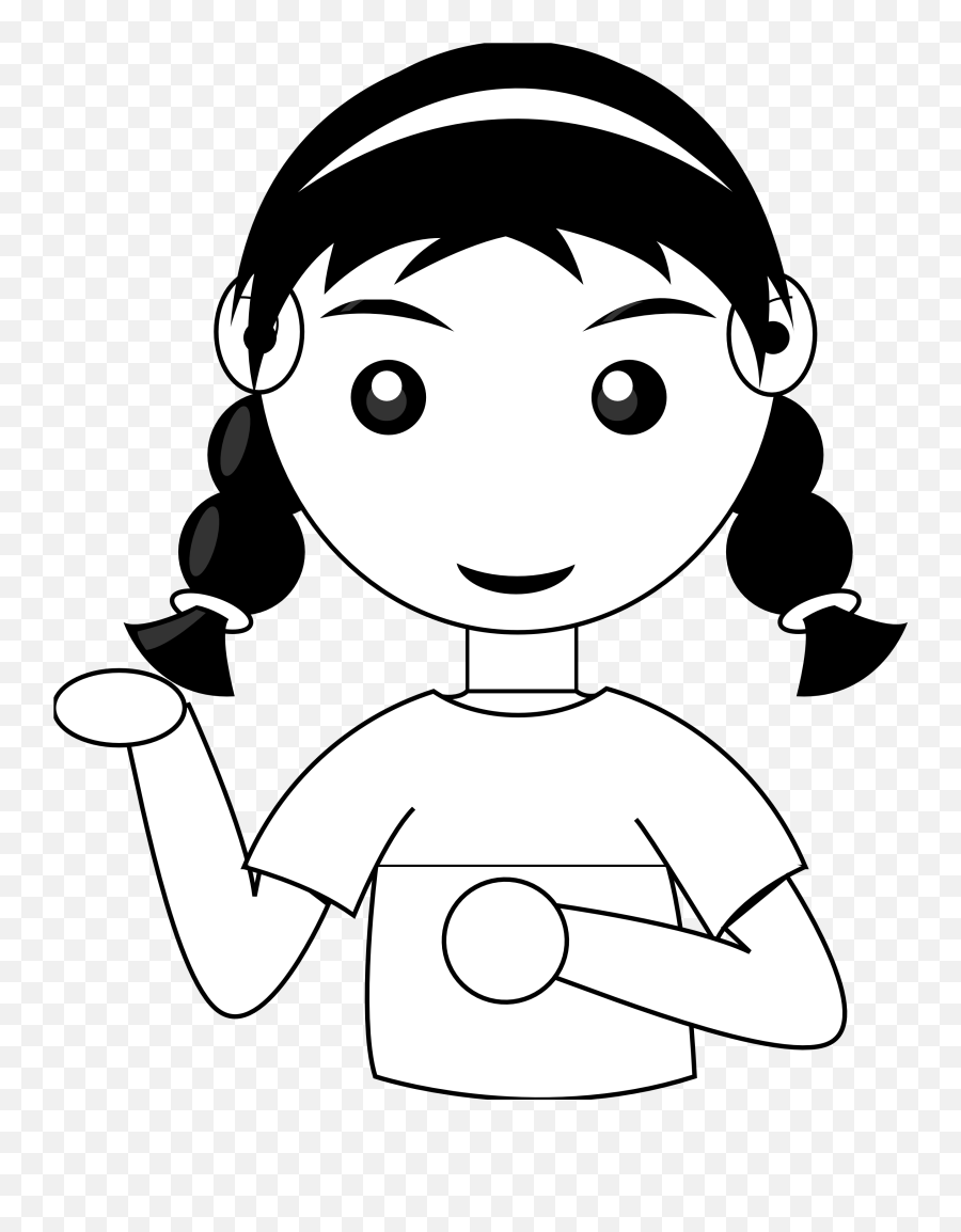 Clipart Girl Emotion Transparent - Girl Clip Art Black And White Emoji,Anime Emotion Faces