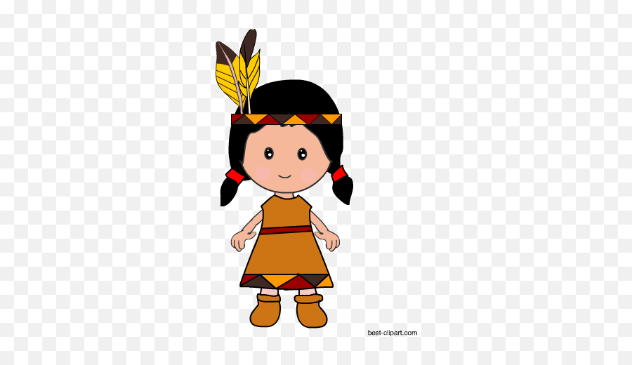 Free Thanksgiving Pilgrims And Native Americanu0027s Clip Art - Native American Girl And Boy Emoji,Native American Emoji