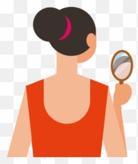 Woman In Mirror Clipart Free Download Transparent Png - Person Looking In Mirror Clipart Emoji,Mirror Emoji