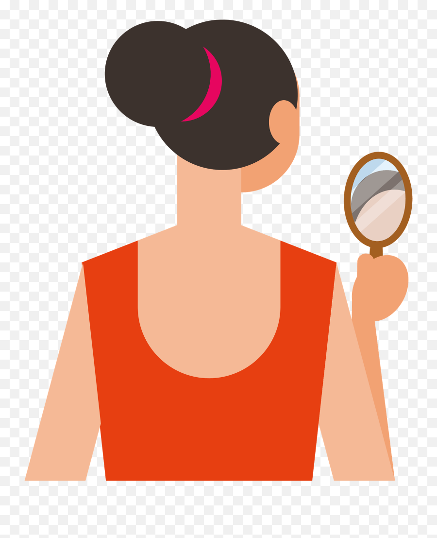 Woman In Mirror Clipart Free Download Transparent Png - Person Looking In Mirror Clipart Emoji,Mirror Emoji