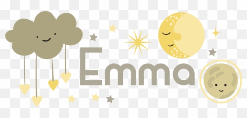 Nordic stars with clouds space decal - Happy Emoji