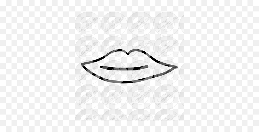 Lips Outline For Classroom Therapy - Clip Art Emoji,Lips Emoticon