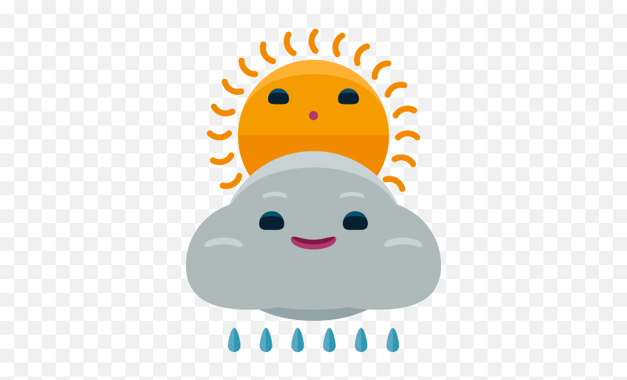 Weather Change Predicts Moderately - Come Rain Or Shine Emoji,Weather Emoticon
