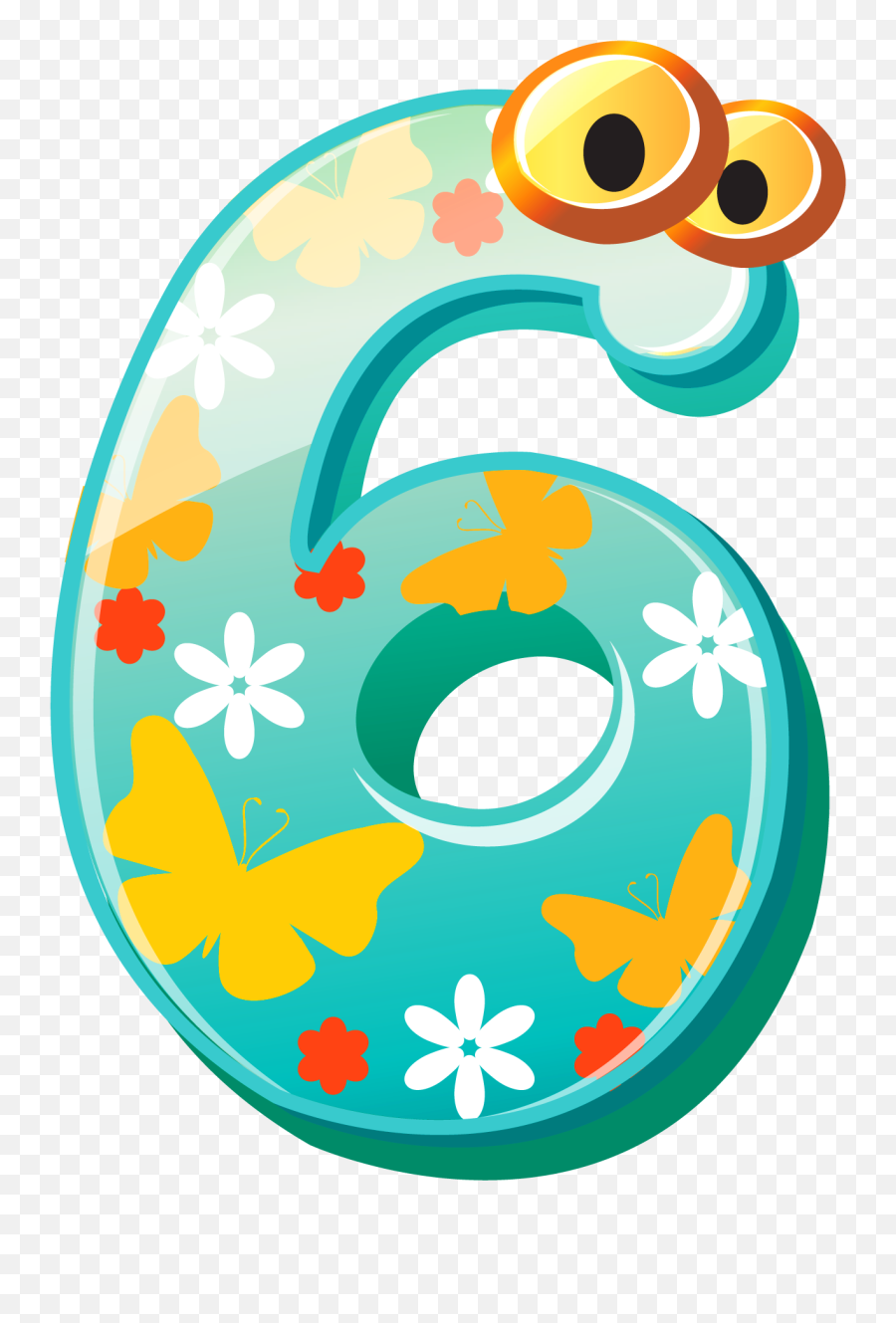 Cute Numbers - Number 6 Clipart Emoji,Six Emoji
