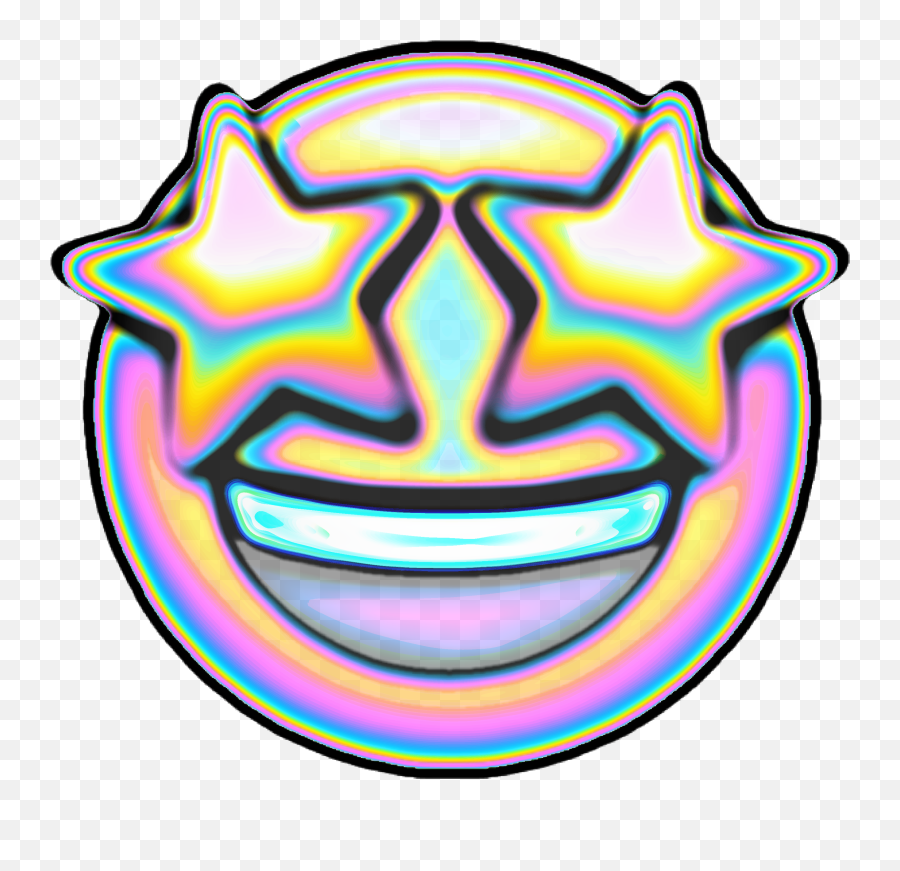Emoji Stars Transparent Holographic - Transparent Background Holographic Emoji,Clear Emoji
