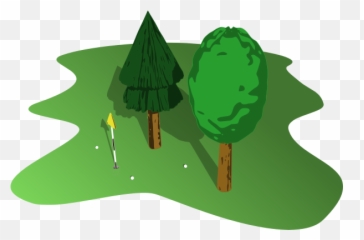 Golf Court Vector Illustration - Course Trees Clipart Emoji