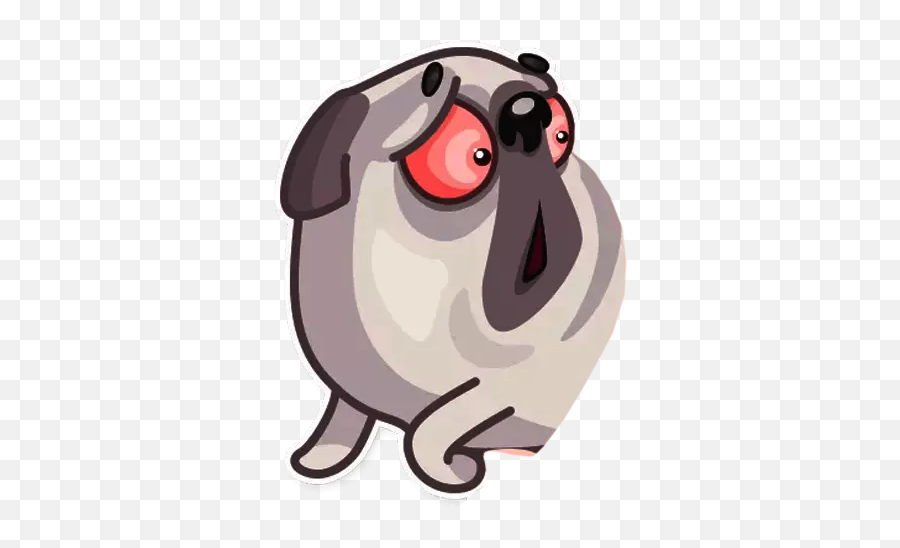 Doug The Angry Pug Emoji Calaamadaha Dhejiska Ah Ee Loogu - Cartoon,Pug Emoji