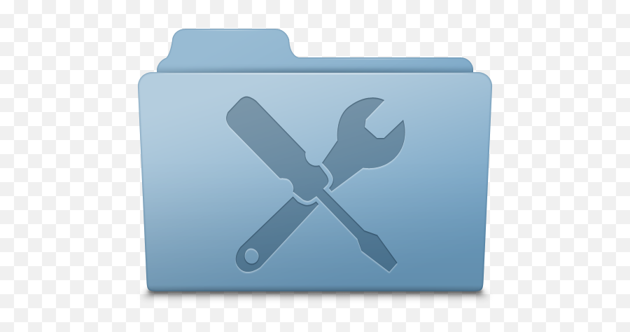 Utilities Folder Blue Icon Smooth Leopard Iconset Mcdo - Folder Utility Icon Png Emoji,Spear Emoji