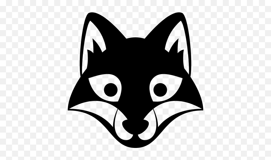 Emojione Bw 1f98a - Black And White Fox Face Clipart Emoji,Nyan Cat Emoji
