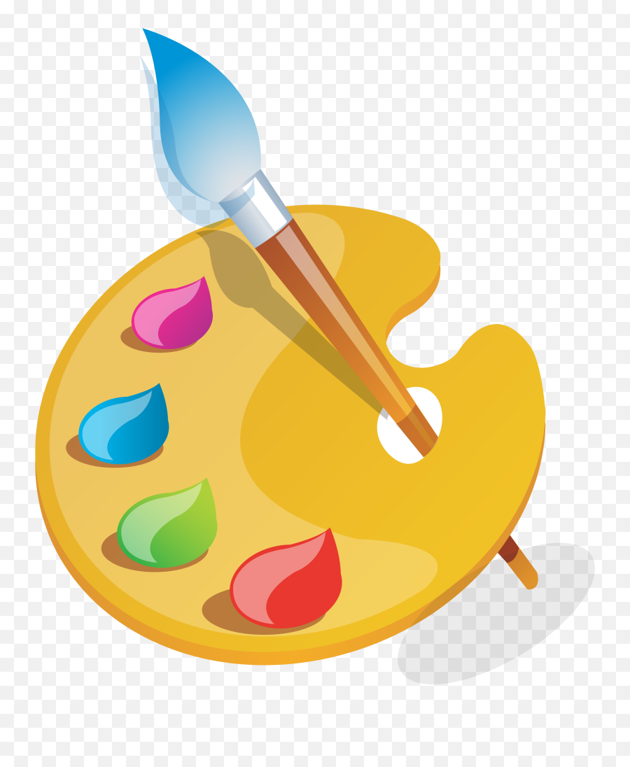 Download Palette Painting Holi Paintbrush Free Clipart Hq - Art Paint Vector Png Emoji,Paintbrush Emoticon