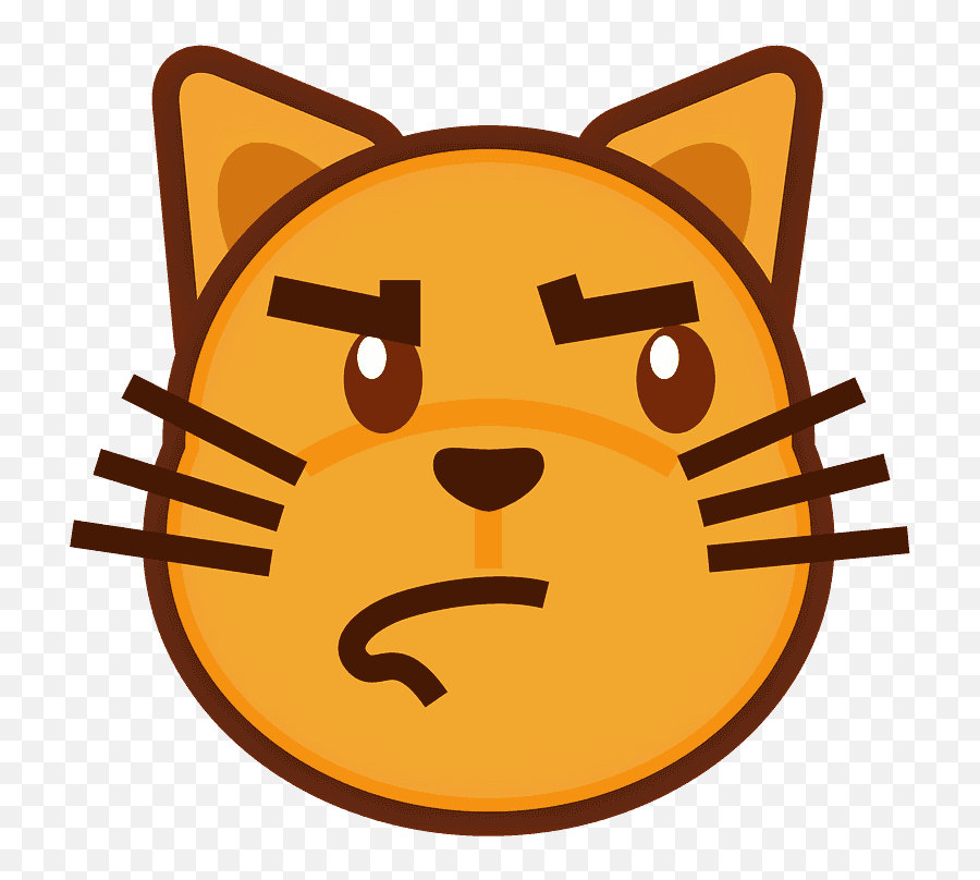 Pouting Cat Emoji Clipart - Cat Open Mouth Clipart,Cat Emojis