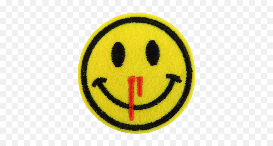 Patch - Yellow Happy Face Emoji Bloody Nose Funny Punk Embroidered Iron On 22181 Ebay Bloody Nose Emoji,Sewing Emoji