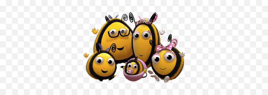 The Hive Bee Family Transparent Png - Stickpng Happy Thanksgiving Honey Bee Emoji,Bee Emoticon