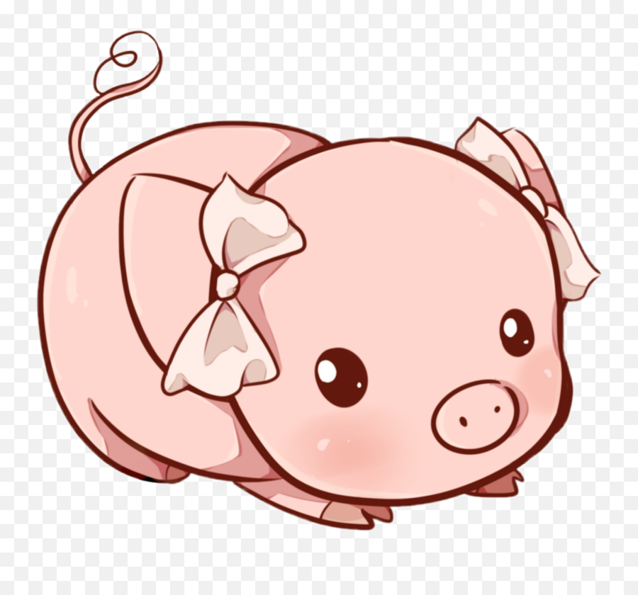 Pink Pig Sticker Challenge - Kawaii Pig Clipart Emoji,Leaf Pig Emoji