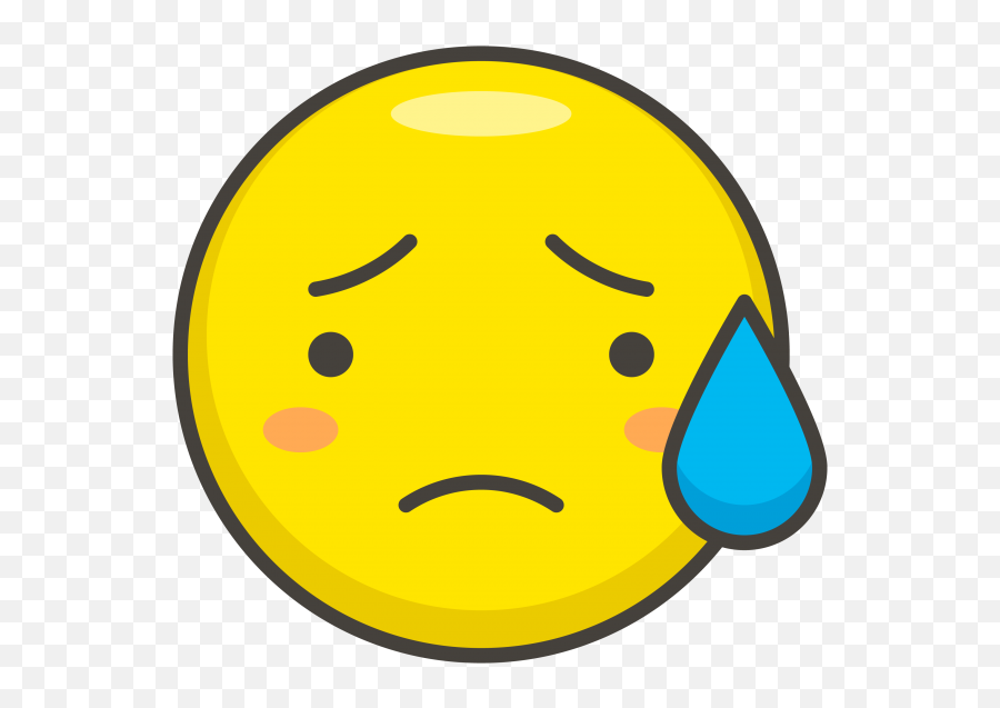 Sad But Relieved Face Emoji Clipart - Sad Icon Png,Sad Emoji