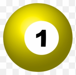 Pool Ball Number 1 Sphere Game - Billiard Clipart Emoji