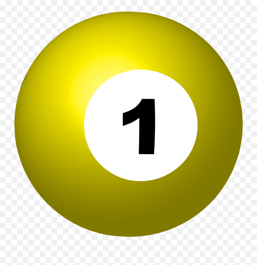 Pool Ball Number 1 Sphere Game Ball - Billiard Ball 1 Clipart Emoji,Mushroom Emoticon