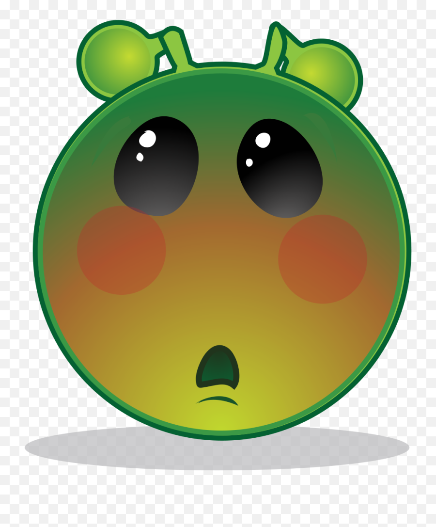 Smiley Green Alien Blush - Grr Clipart Emoji,Cat Emoticon