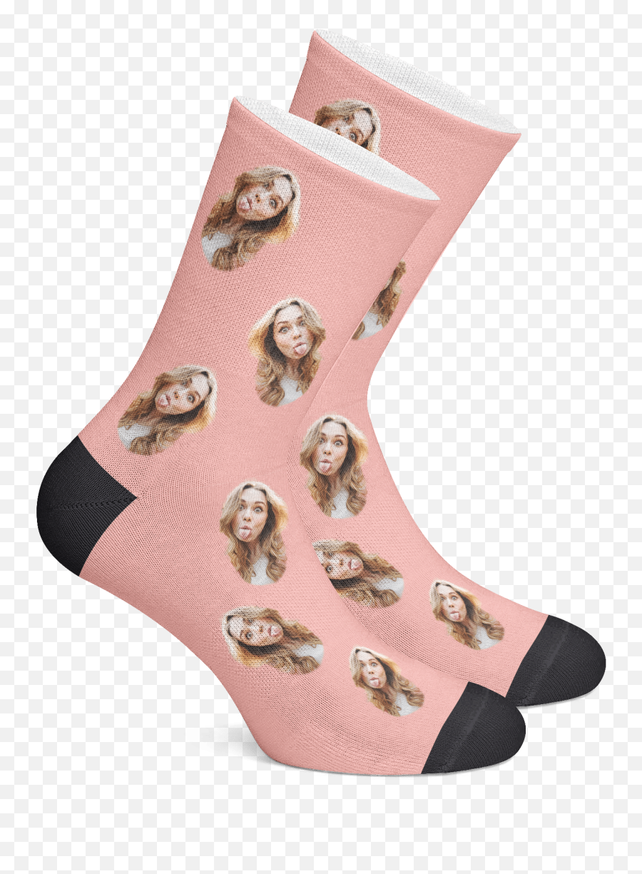 Custom Face Socks - Personalized Socks Photo Socks Plain Background Facesocks Emoji,Skeptical Emoji