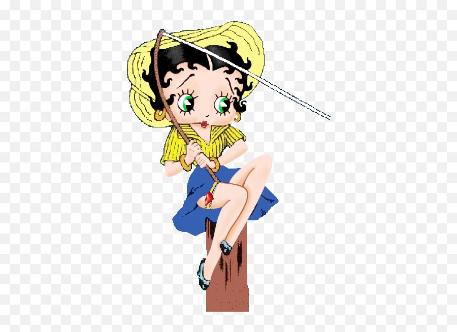 Betty Boop Fishing Sheu0027ll Reel You In Betty Boop Cartoon - Betty Boop Fishing Emoji,Fishing Emoji