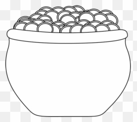 Pot Of Gold Clip Art Black And White - Clipart Emoji