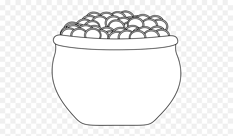 Pot Of Gold Clip Art Black And White - Pot Of Gold Black And White Clipart Emoji,Pot Of Gold Emoji
