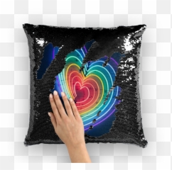 Overall Print Mermaid Sequin Pillow - Small Face Gordon Ramsay Emoji
