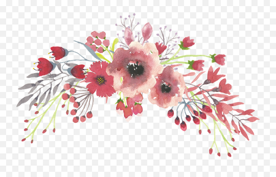 Flower Watercolor Png Flower Watercolor Png Transparent - Transparent Background Watercolor Flowers Png Emoji,Bouquet Of Flowers Emoji