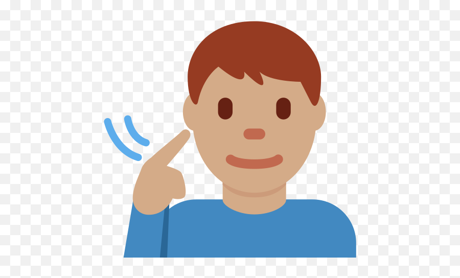 Medium Skin Tone Emoji - Deaf Man Cartoon,Deaf Emoji