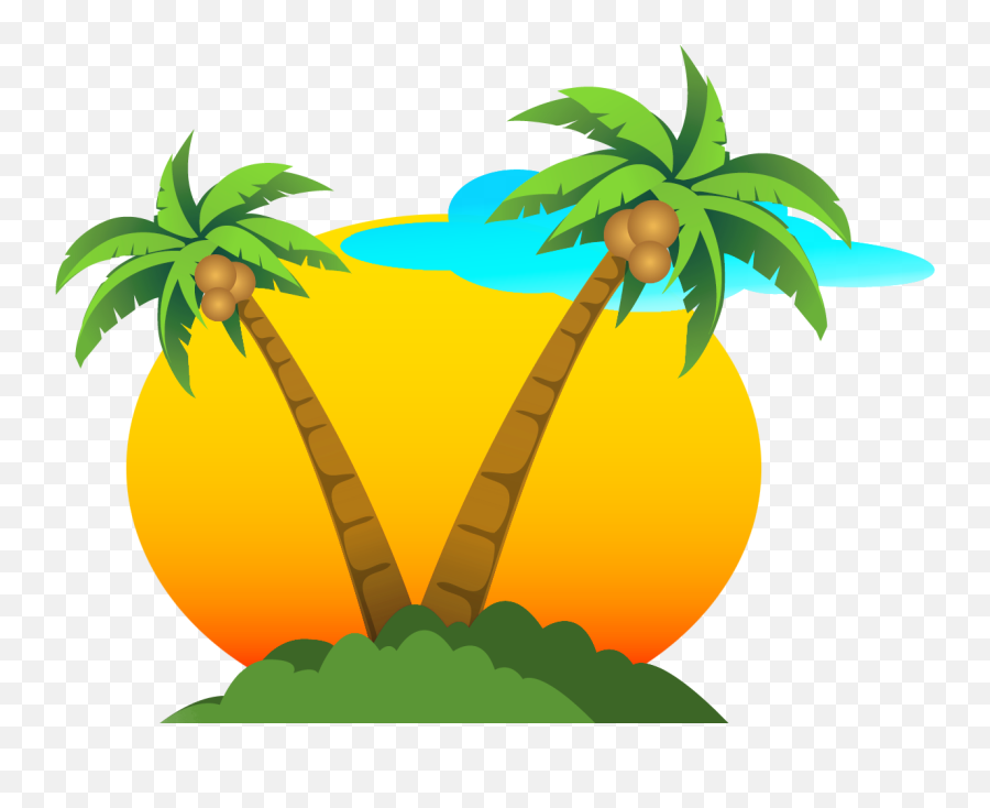 Library Of Palm Tree And Hammock Clip Library Stock Png - Summer Palm Trees Clipart Emoji,Palm Tree Emoji Transparent