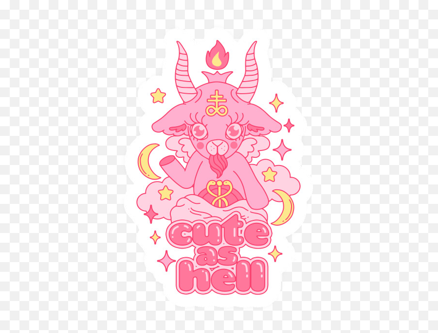 Satan Baphomet 666 Satanic Sticker - Illustration Emoji,Baphomet Emoji