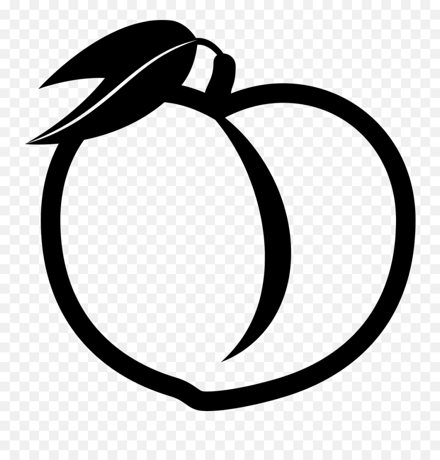 Emojione Bw 1f351 - Peach Clipart Black And White Emoji,Peach Emoji Png