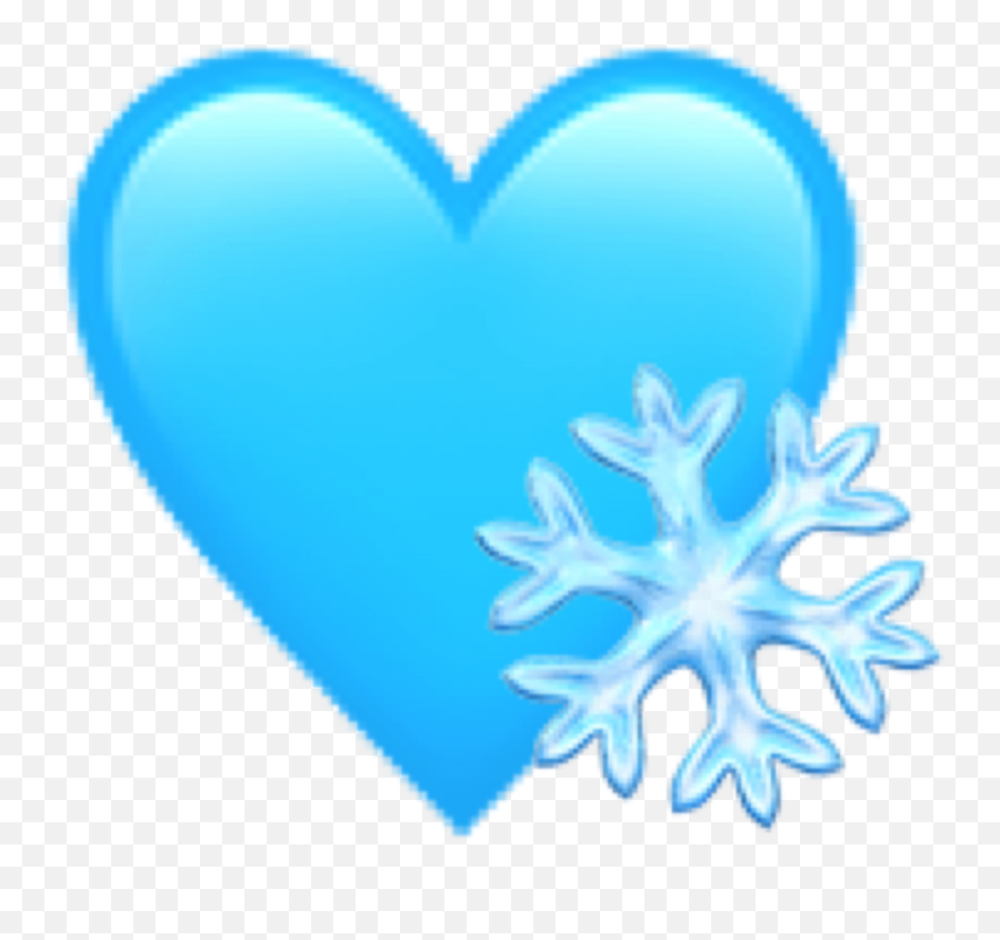 Blue Heart Snow Emoji - Heart,Emoji Snow