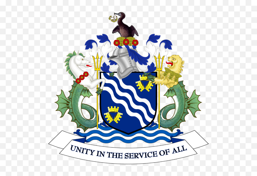 Arms Of Merseyside County Council - Coat Of Arms Compartment Png Emoji,British Flag And Queen Emoji