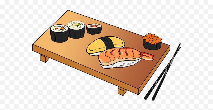 How To Draw Sushi - Sushi Transparent Drawing Emoji,Sushi Roll Emoji