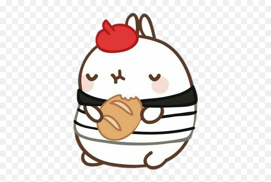 Freetoedit Cute Kawaii Molang French - Kawaii Molang Emoji,French Bread Emoji