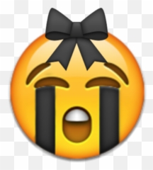 Mq Black Sad Emojis Emoji Bows Ribbon - Emoji With Blood Tears,Orange Ribbon Emoji