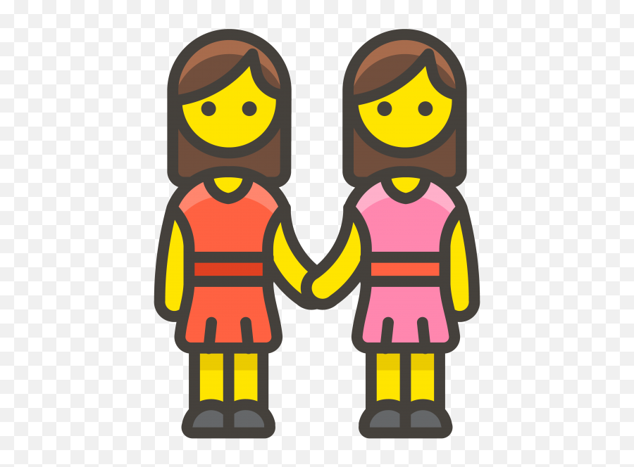 Download Two Women Holding Hands Emoji - Iconos Mujeres Png,Two Women Holding Hands Emoji