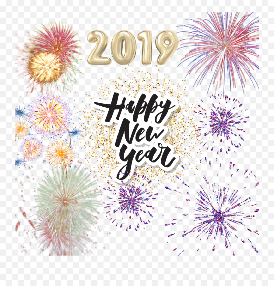 Happynewyear 2019 Fireworks Newyear - New Year Wallpaper 2020 Emoji,New Year's Emoji