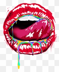 Lick my Lips T - Shirt Pop art lips My Emoji